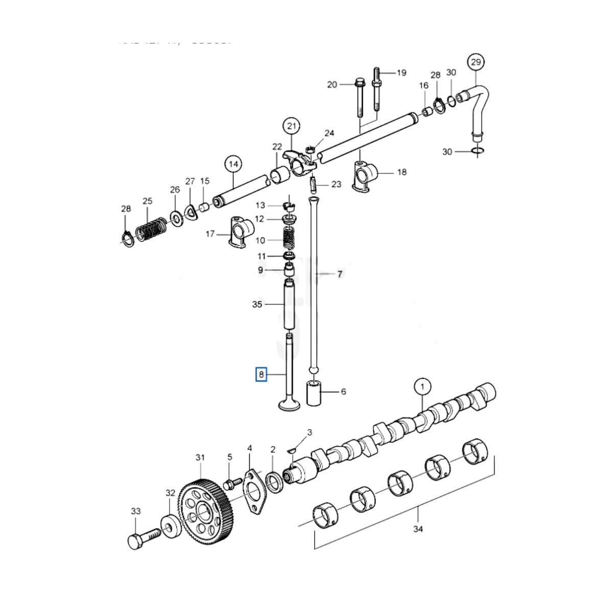 Imagem 2 do produto VALVULA ESCAPE CABEÇOTE VOLVO PENTA KAD43P KAD42 AD41 838638 